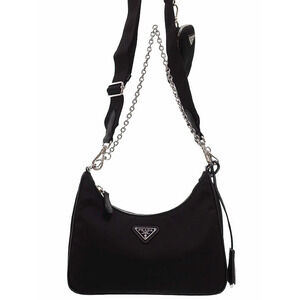 Prada ReEdition 2005 ReNylon Chain Bag Black